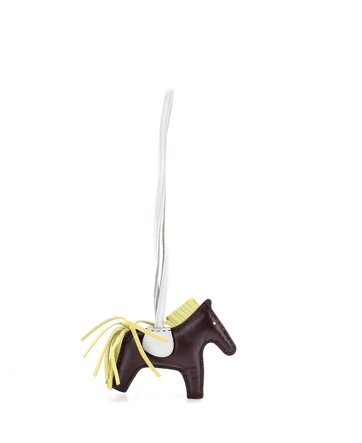 Pre-Owned HERMES Rodeo Pm Fringe Leather Bag Charm