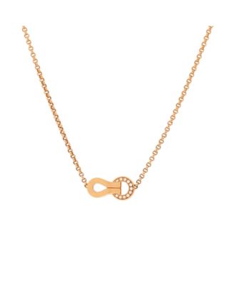  Agrafe Pendant Necklace 18K Rose Gold with Diamonds, 16"