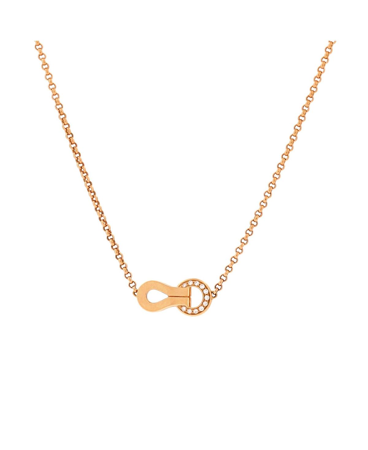 Pre-Owned Cartier Agrafe Pendant Necklace 18K Rose Gold with Diamonds