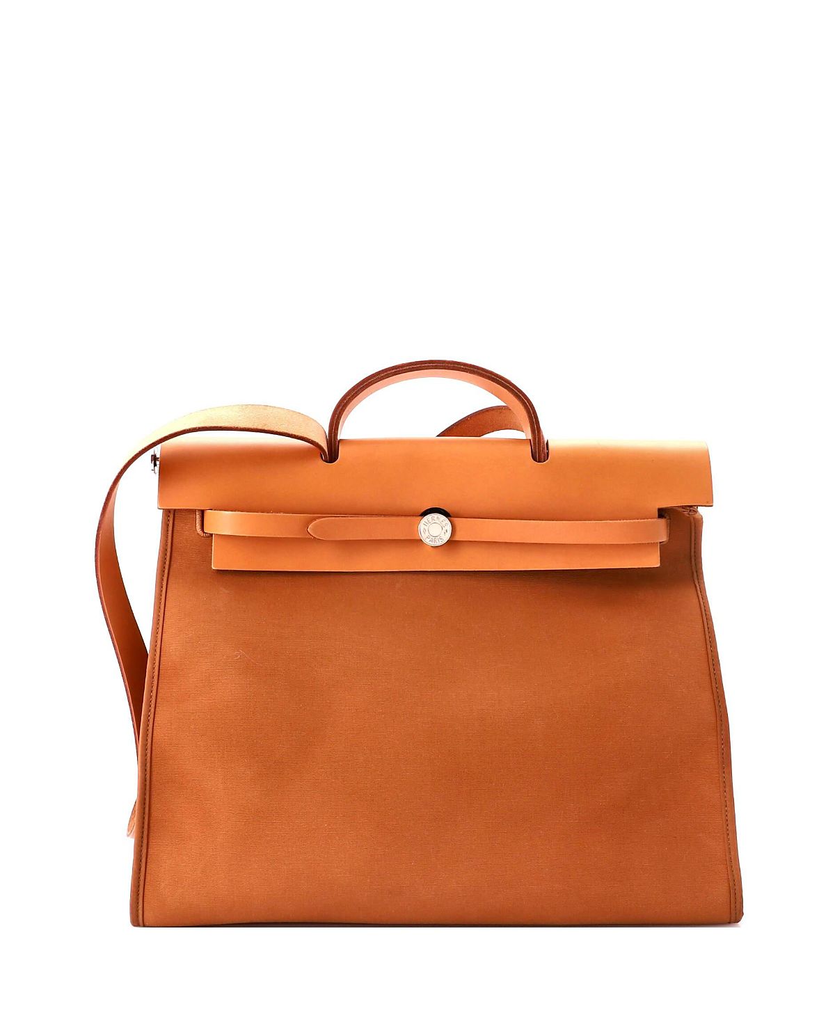 Pre-Owned HERMES Herbag Leather & Canvas Tote