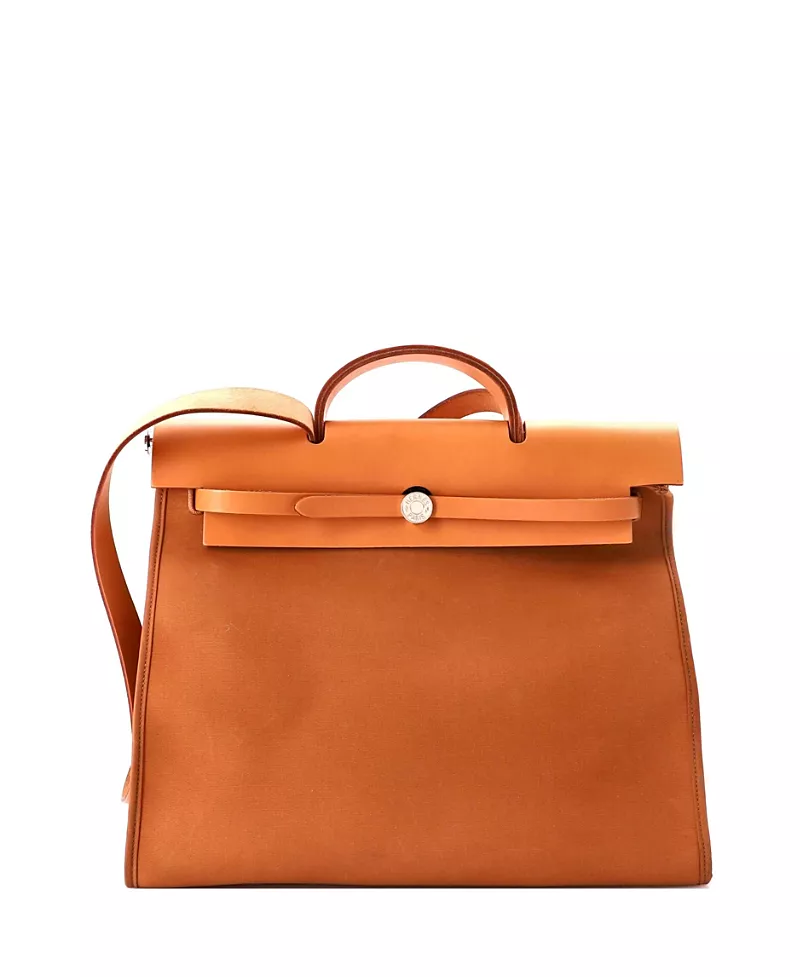 Pre-Owned HERMES Herbag Leather & Canvas Tote