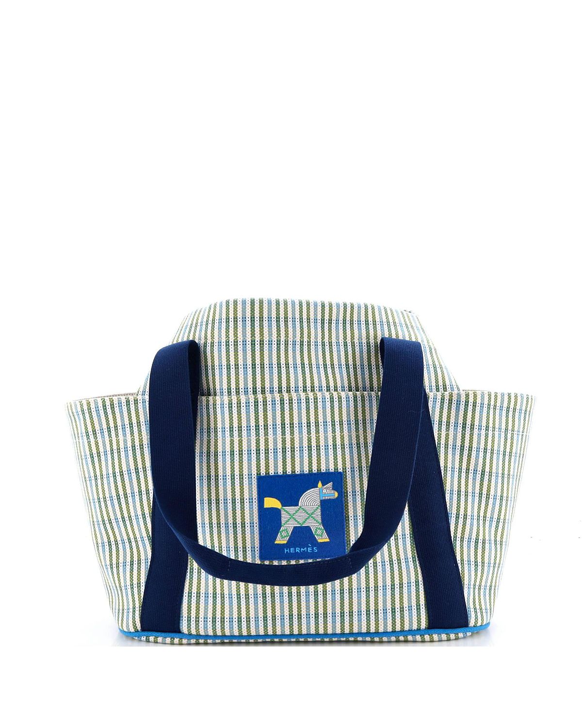 Pre-Owned HERMES Animaux Nattes Canvas Tote