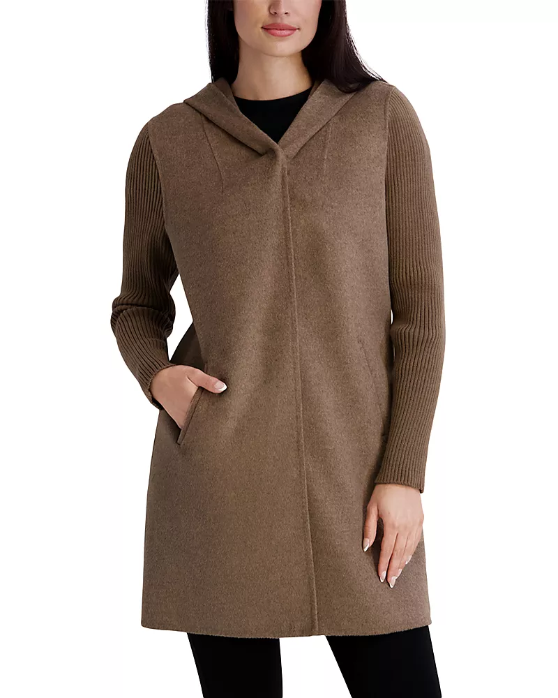 Kenneth Cole Hooded Double Face Coat