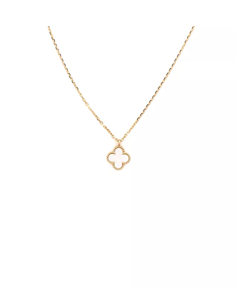 Pre-Owned Van Cleef & Arpels Sweet Alhambra Pendant Necklace 18K Gold and Mother of Pearl