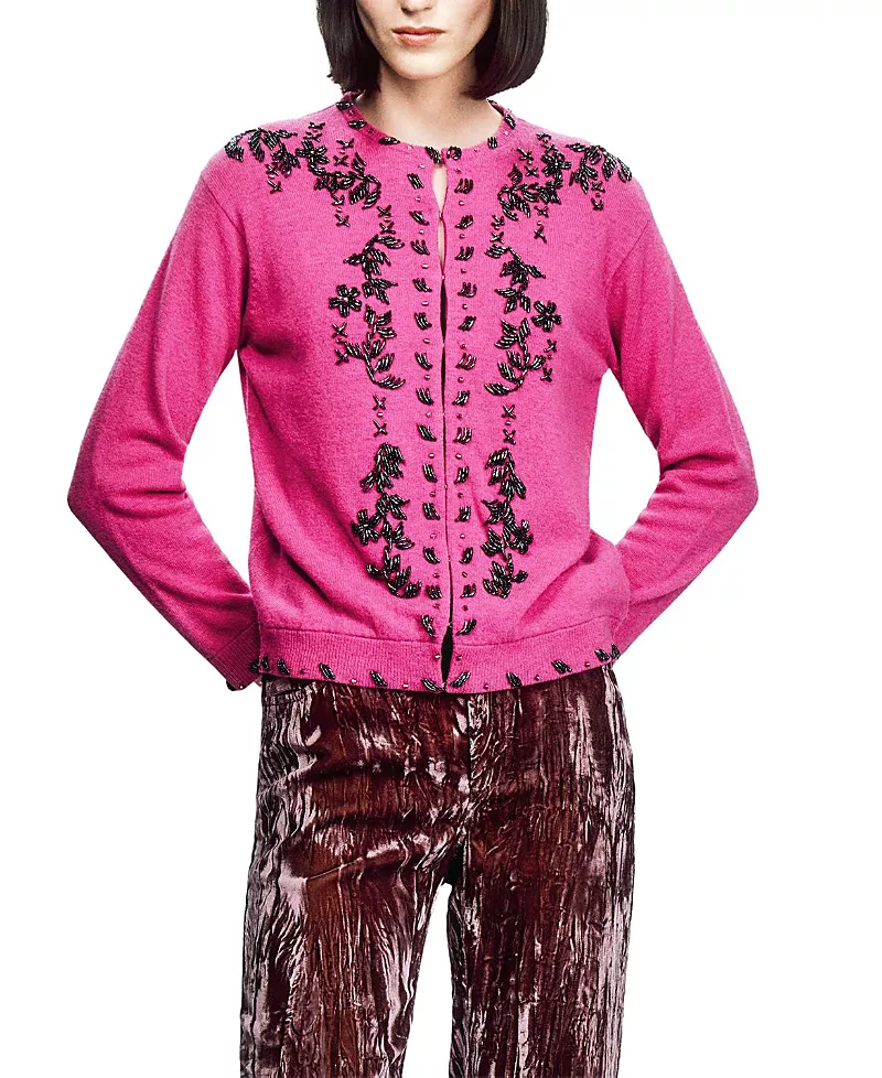 Anna Sui Beaded Knit Cardigan