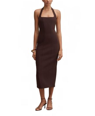  Women's Gina Halter Neck Bodycon Midi Dress
