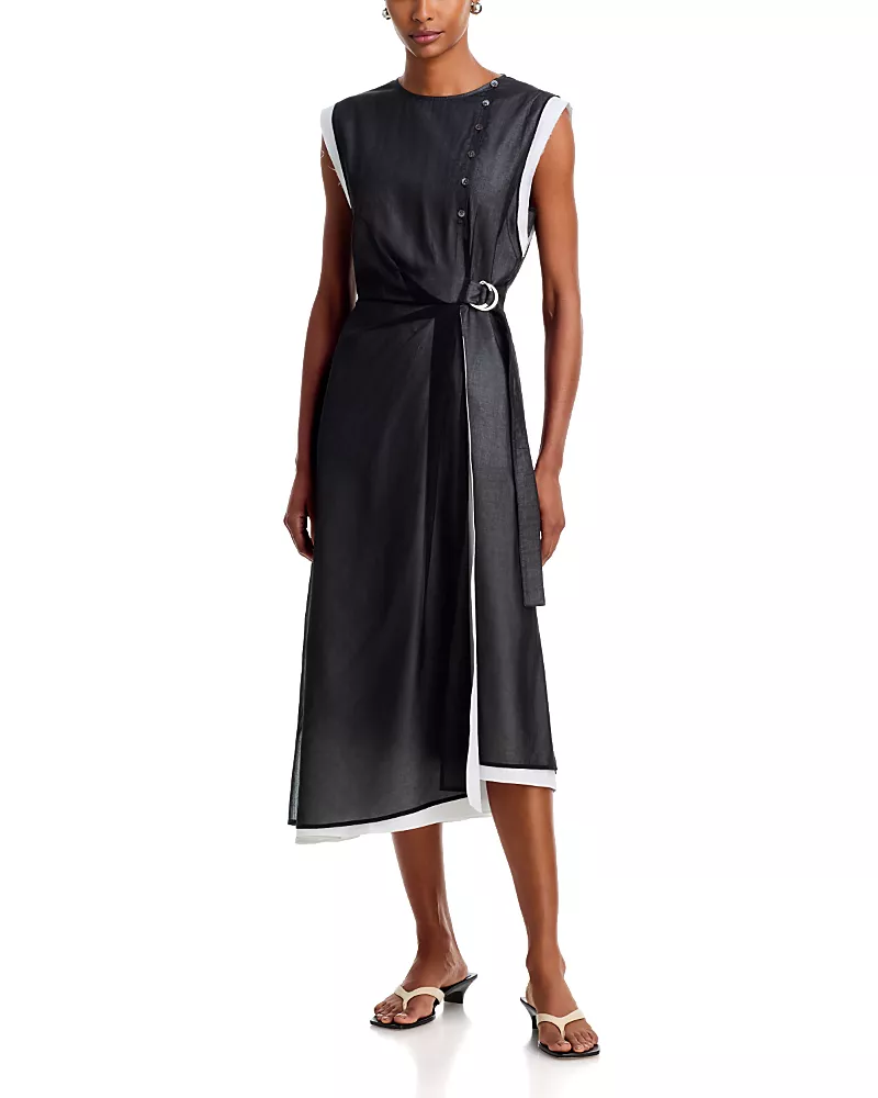 3.1 Phillip Lim Organza Overlay Midi Wrap Dress
