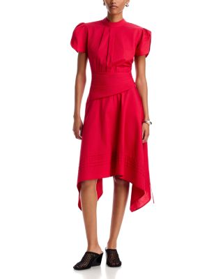 Cotton Tulip Sleeve High Low Dress