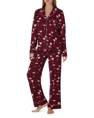 Brushed Jersey Notch Collar Pajama Set