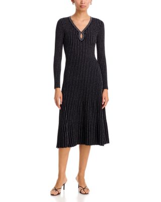 The Freya Ribbed Metallic Threaded Sweater Dress