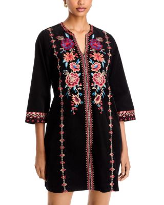 Nadia Embroidered Cotton Swing Dress
