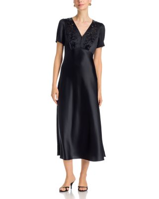 Yammilet Silk Embroidered Midi Dress