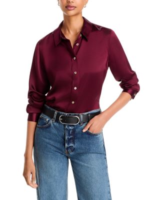 Silk Collared Button Up Shirt