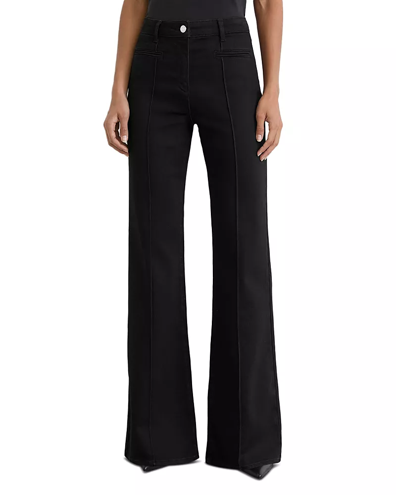 Reiss Claude High Rise Flared Jeans in Black