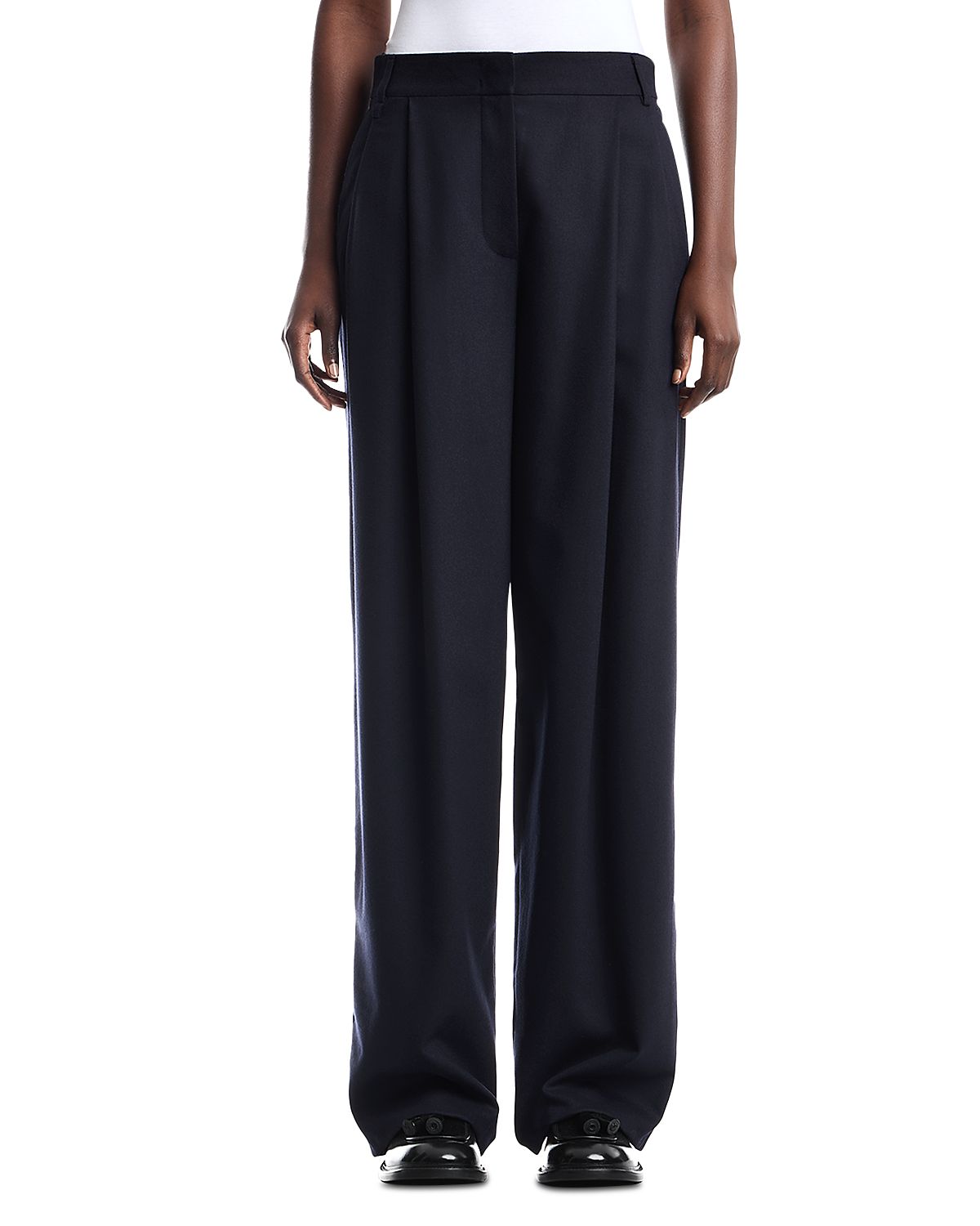 Emporio Armani Wool & Cashmere Stretch Wide Leg Pants