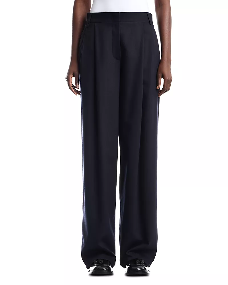 Emporio Armani Wool & Cashmere Stretch Wide Leg Pants