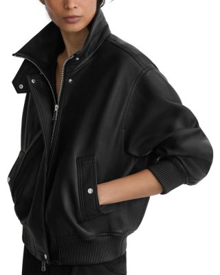 Cara Leather Bomber Jacket