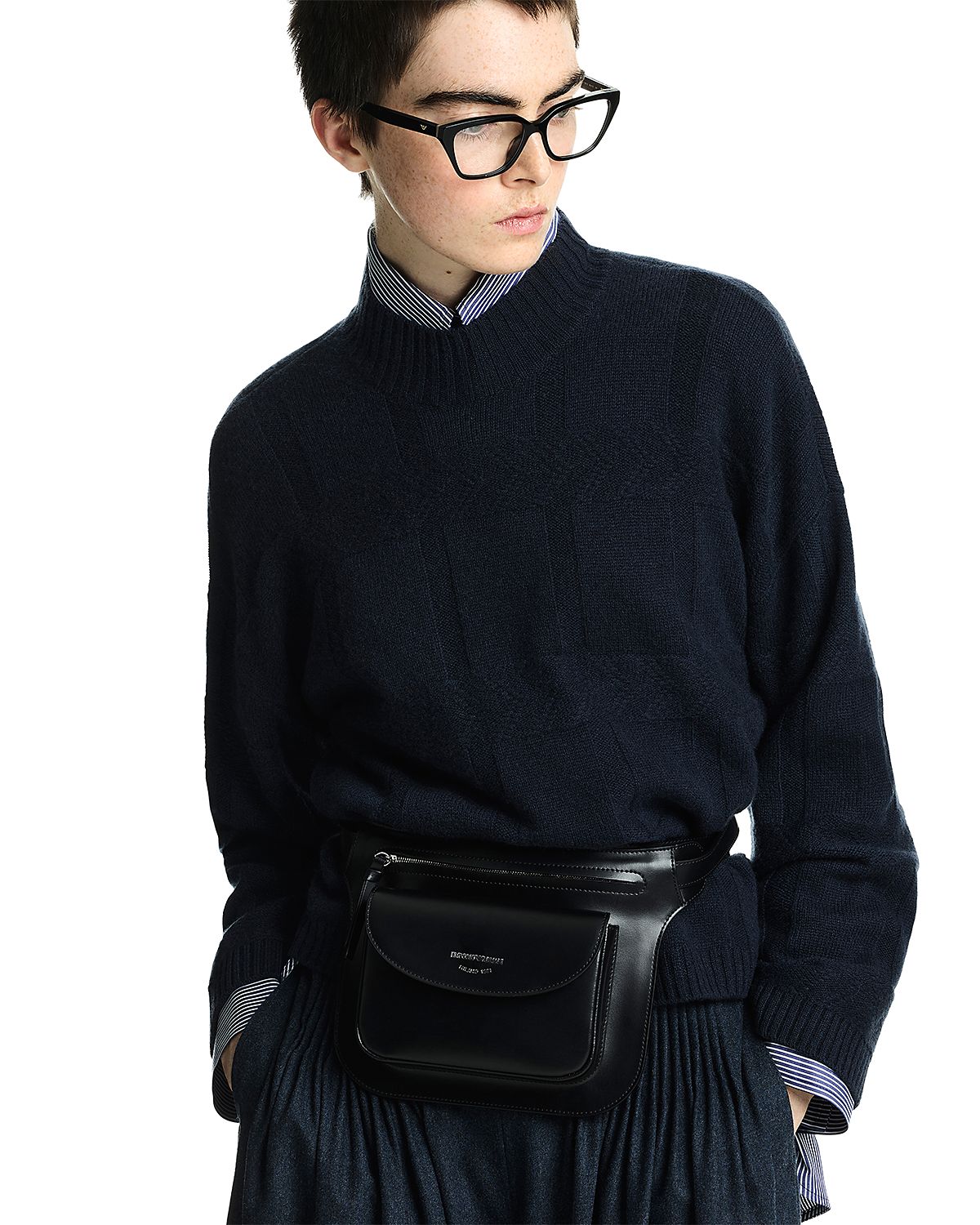 Emporio Armani Wool & Cashmere Cable Knit Sweater
