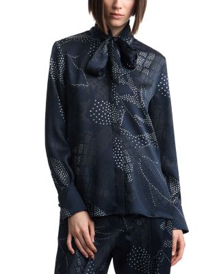 Tie Neck Creponne Blouse