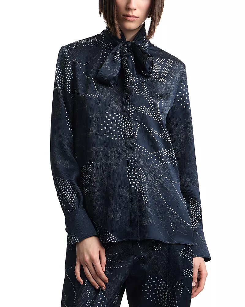Emporio Armani Tie Neck Creponne Blouse