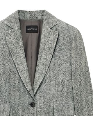 Leather One Button Blazer - thumbnail 3