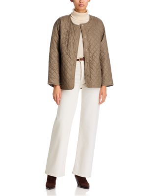 Nylon Round Neck Quilted Short Coat - thumbnail 2