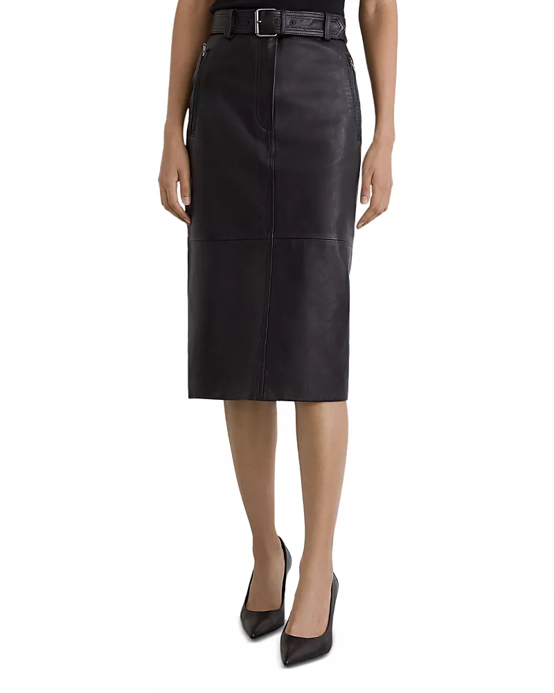 Reiss Neriah Leather Pencil Skirt