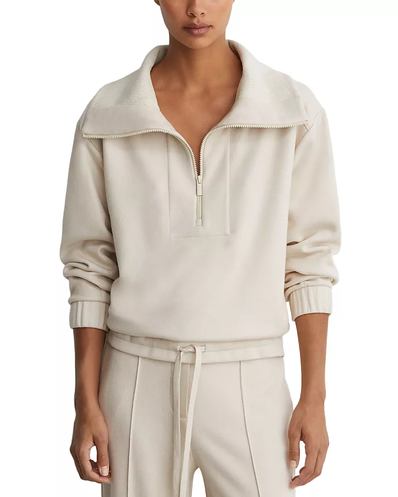 Reiss Layla Funnel Neck Half Zip Sweatshirt