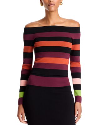 Off-the-Shoulder Long Sleeve Knit Top 