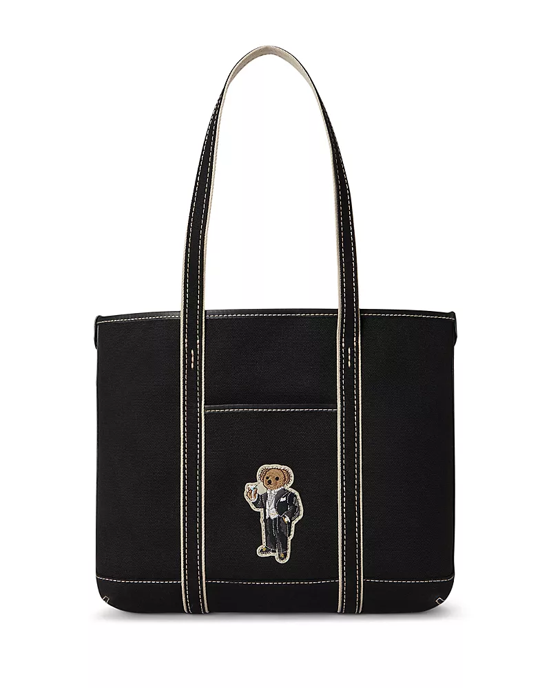 Polo Ralph Lauren Polo Bear Canvas & Leather Shopper Tote
