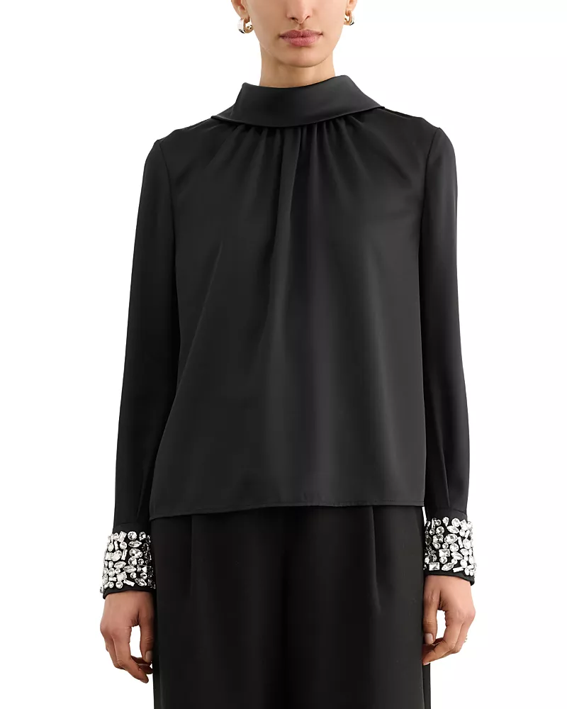 Toccin Veronica Embellished Tie Back Blouse