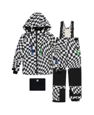  Boys' Teknik Checkered Jacket & Reinforced Pants Two Piece Snowsuit - Big Kid