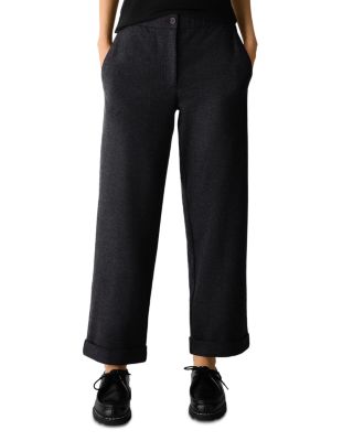 Felted Wool Cuffed Ankle Pants