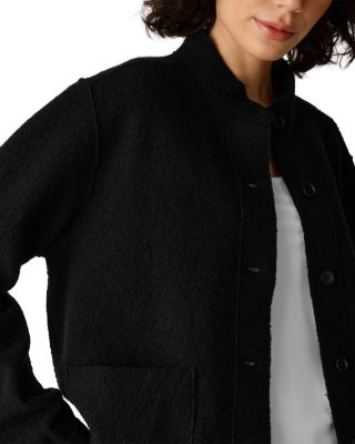 Lightweight Boiled Wool Stand Collar Jacket - thumbnail 8