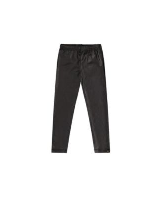 Girls' Faux Leather Elastic Waist Stretch Leggings - Big Kid