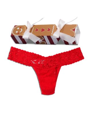 Signature Lace Low Rise Thong in Gingerbread Man Gift Box