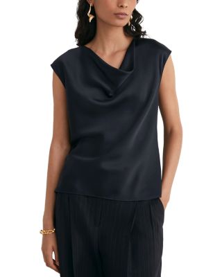 Cate Silk Cowlneck Top