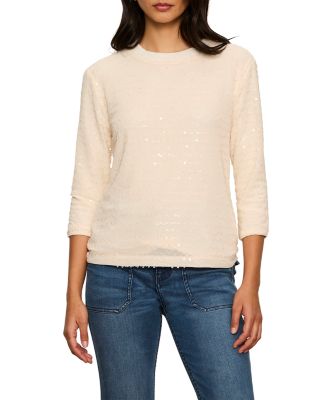 Three Quarter Sleeve Sequin Mode Tee