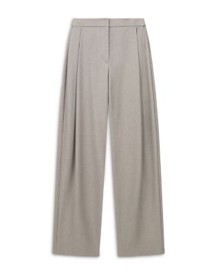 Cotton Pleated Wide Leg Pants