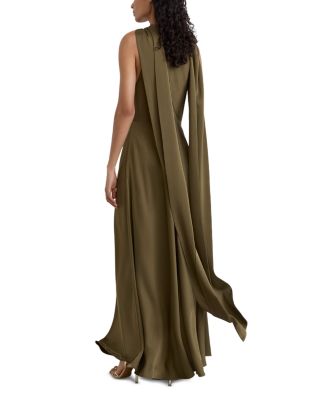 reiss green cape dress Sabine Satin Maxi metafield_color_Green
