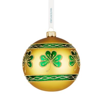 Holiday Heirlooms Emerald Shamrock Bauble Ornament