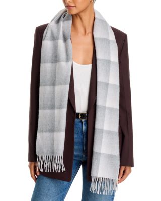Ombre Plaid Cashmere Scarf