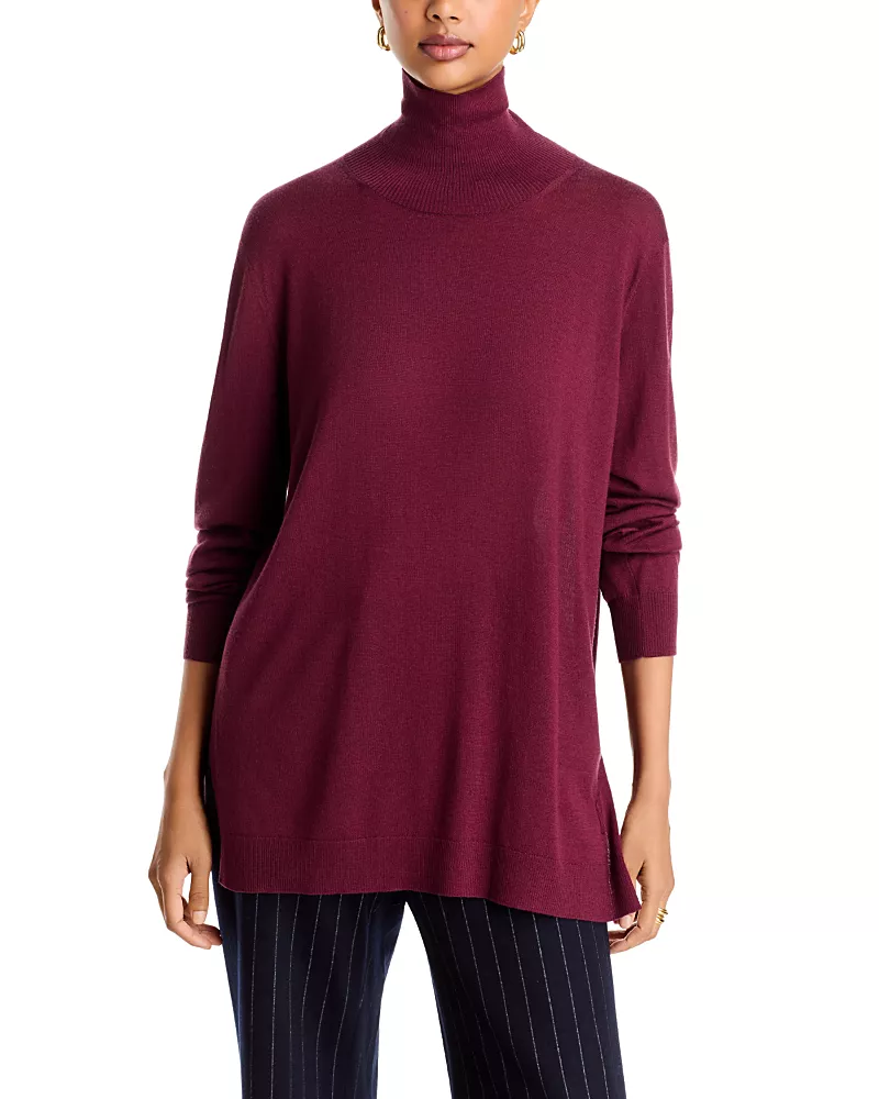 Lafayette 148 New York Wool Stand Collar Sweater