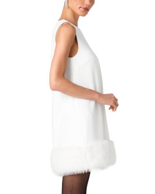 Whisper Faux Fur Hem Mini Dress - thumbnail 5
