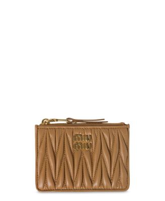 Miu Miu Matelasse Nappa Leather Zipper Card Holder