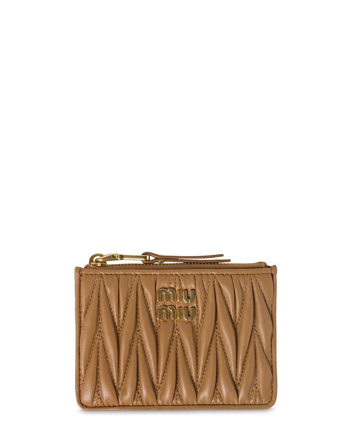 Miu Miu Matelasse Nappa Leather Zipper Card Holder