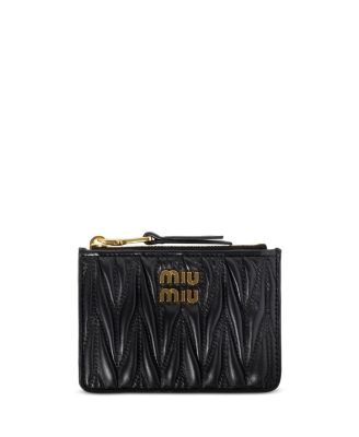 Miu Miu Matelasse Nappa Leather Zipper Card Holder