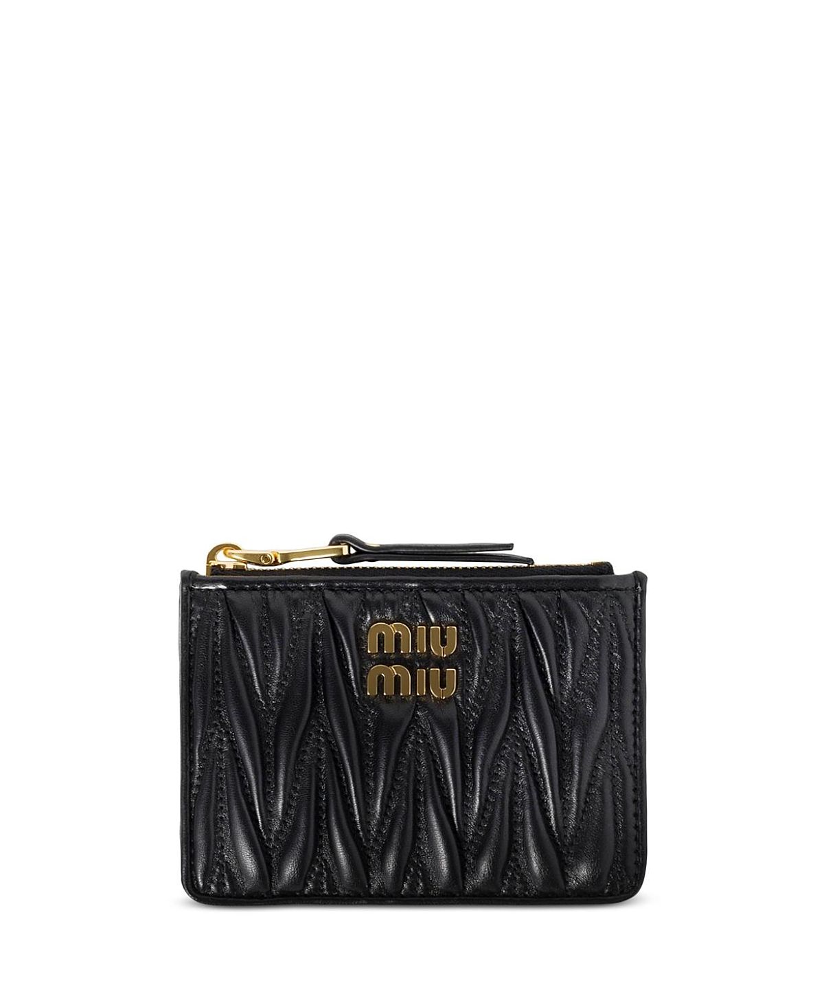Miu Miu Matelasse Nappa Leather Zipper Card Holder