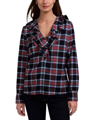 Sandy Plaid Ruffled Shirt 