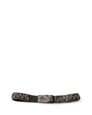 Miu Miu Embroidered Duchesse and Leather Belt